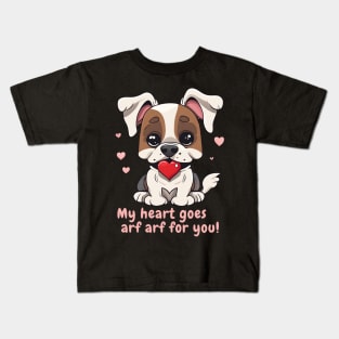 Dog Love: My Heart Goes Bark for You Kids T-Shirt